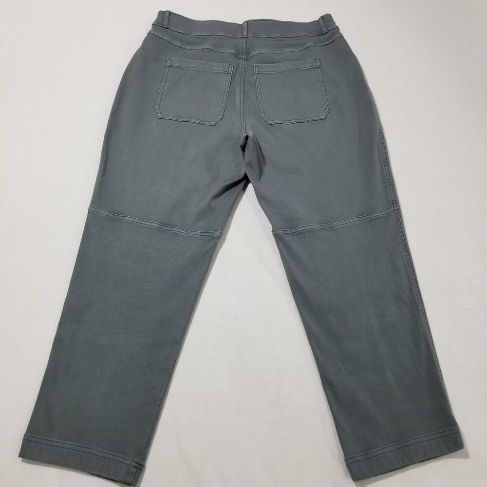 Spanx Pants XL Gray Stretch Twill Cropped Straight Leg Pants Pockets 20312R - Picture 2 of 11